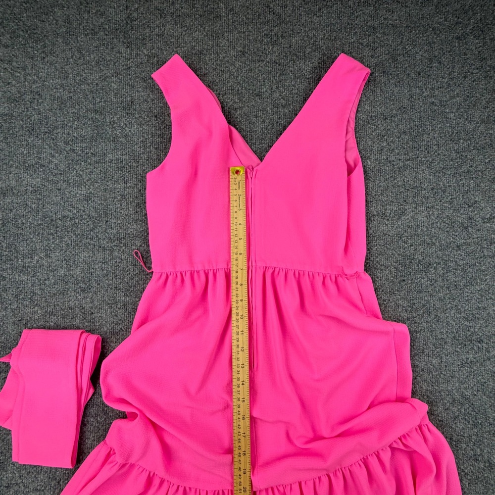 Lilly Pulitzer Pink Tiered Maxi Dress Sleeveless V-Neck 6 Cocktail Wedding Party - Picture 9 of 13